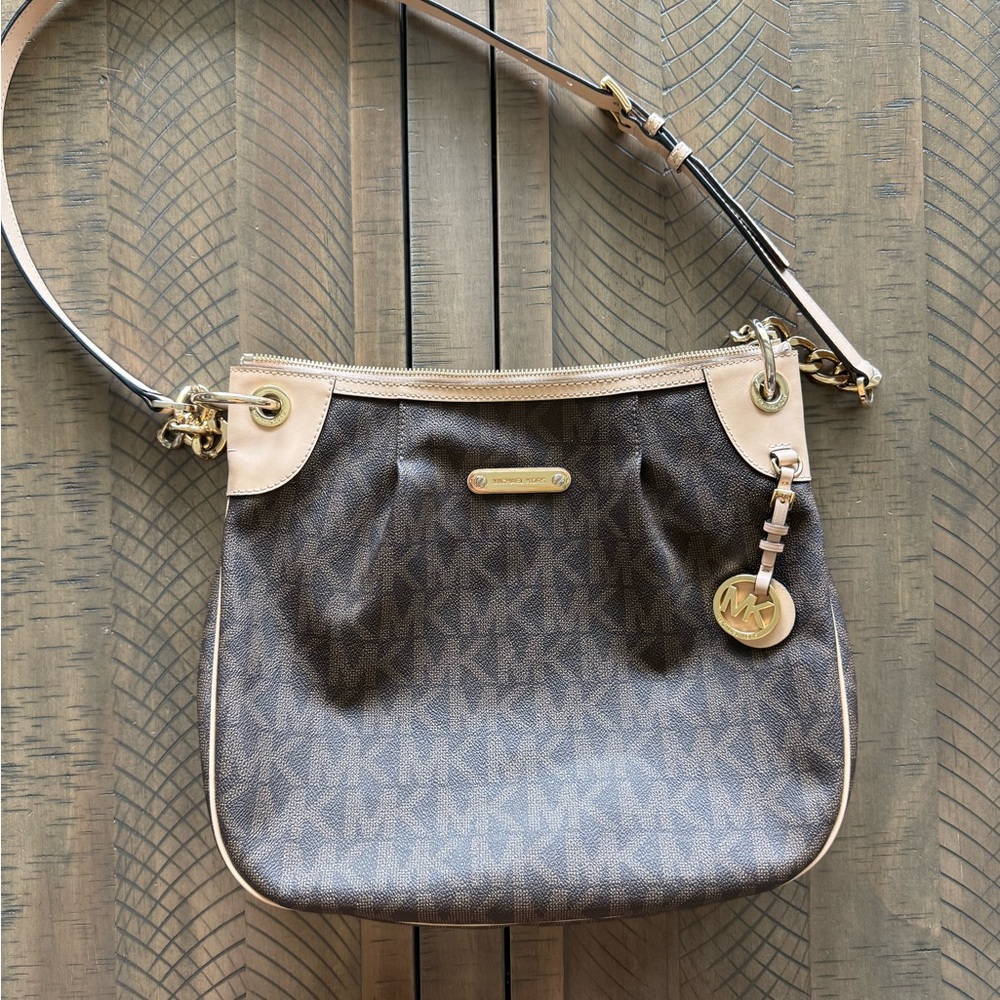 Michael Kors Brown and Tan Crossbody Bag